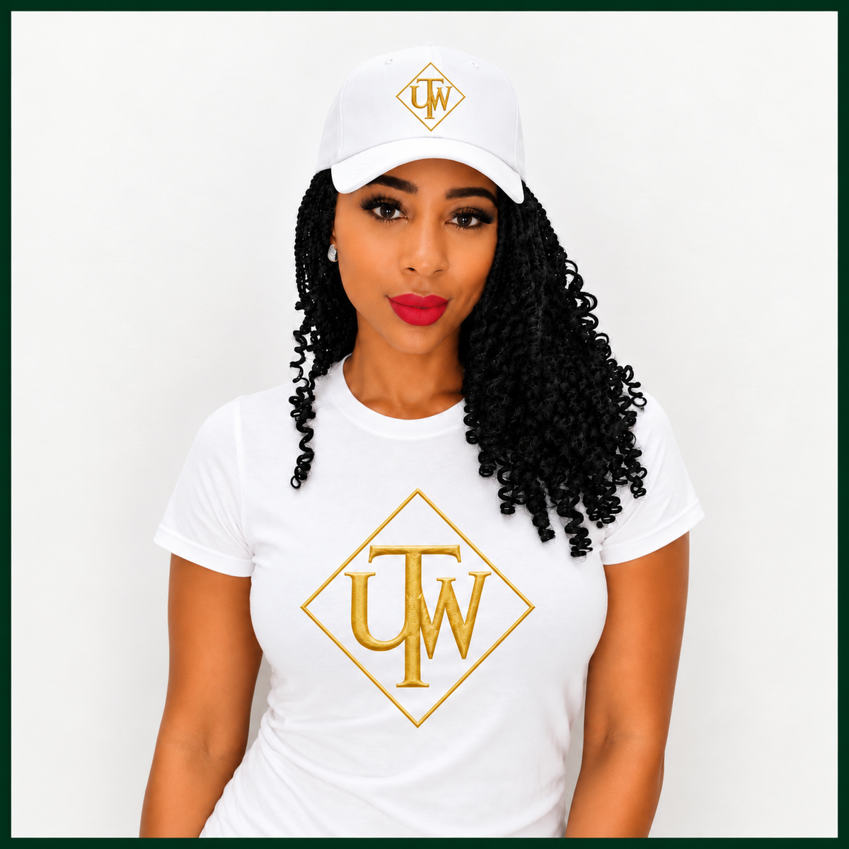 The Undeniable Woman Signature Cap — White + Gold